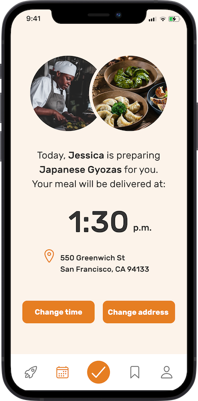 iphone app refrence meal selection